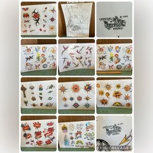 9 pages vintage tattoo flash prints from 1990’s